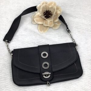Lamarthe Black Pebbled Leather Mini Handbag